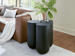 Phillips Collection Triflora Side Table: Sculptural Chamcha Wood Accent for Modern, Rustic, or Transitional Interiors Black, Large TH119028