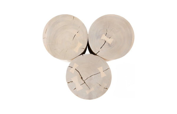 Phillips Collection Triflora Side Table: Sculptural Chamcha Wood Accent for Modern, Rustic, or Transitional Interiors Bleached, Large TH119029