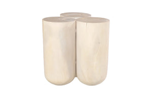 Phillips Collection Triflora Side Table: Sculptural Chamcha Wood Accent for Modern, Rustic, or Transitional Interiors Bleached, Large TH119029