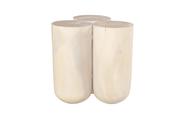 Phillips Collection Triflora Side Table: Sculptural Chamcha Wood Accent for Modern, Rustic, or Transitional Interiors Bleached, Large TH119029