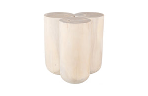 Phillips Collection Triflora Side Table: Sculptural Chamcha Wood Accent for Modern, Rustic, or Transitional Interiors Bleached, Large TH119029