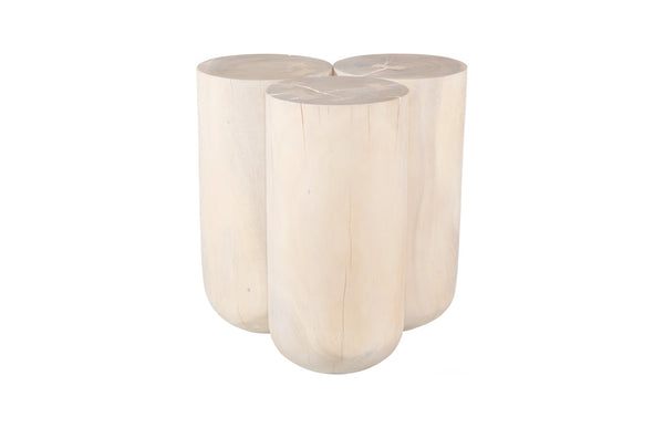 Phillips Collection Triflora Side Table: Sculptural Chamcha Wood Accent for Modern, Rustic, or Transitional Interiors Bleached, Large TH119029