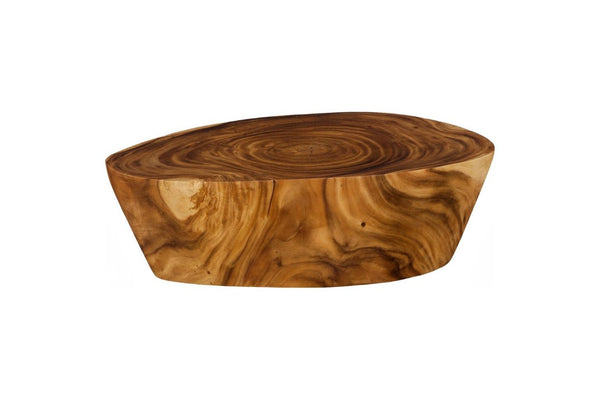 Phillips Collection Lathe Turned Solid Chamcha Wood Coffee Table Sculptural Organic Form for Modern Living Rooms Natural Large TH119030