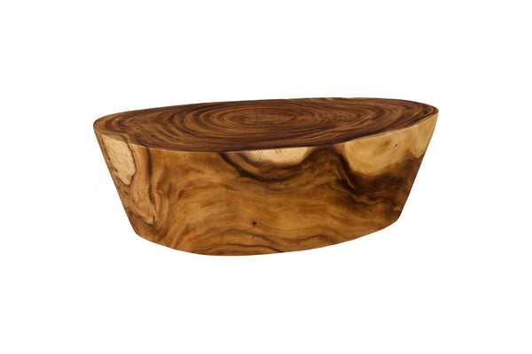Phillips Collection Lathe Turned Solid Chamcha Wood Coffee Table Sculptural Organic Form for Modern Living Rooms Natural Large TH119030