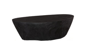 Phillips Collection Lathe Turned Solid Chamcha Wood Coffee Table Sculptural Organic Form for Modern Living Rooms Black Large TH119031