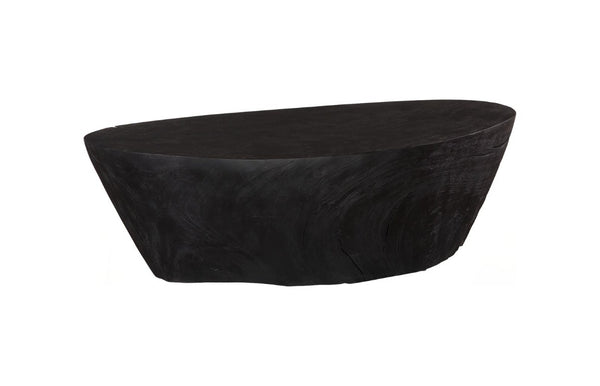 Phillips Collection Lathe Turned Solid Chamcha Wood Coffee Table Sculptural Organic Form for Modern Living Rooms Black Large TH119031