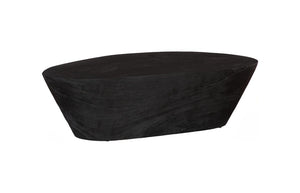 Phillips Collection Lathe Turned Solid Chamcha Wood Coffee Table Sculptural Organic Form for Modern Living Rooms Black Large TH119031