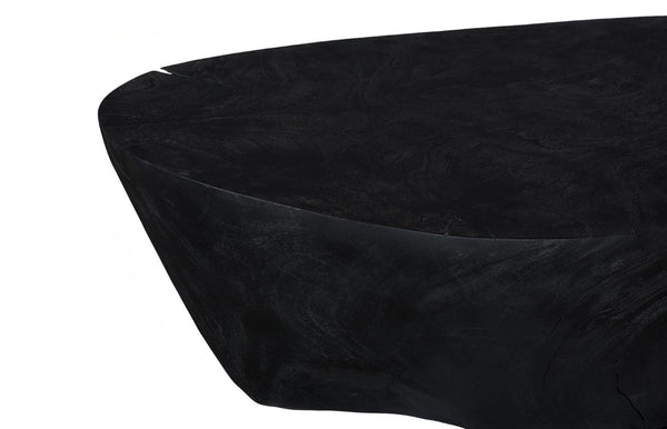 Phillips Collection Lathe Turned Solid Chamcha Wood Coffee Table Sculptural Organic Form for Modern Living Rooms Black Large TH119031