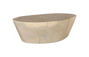 Phillips Collection Lathe Turned Solid Chamcha Wood Coffee Table Sculptural Organic Form for Modern Living Rooms Bleached Large TH119032