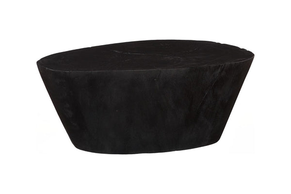 Phillips Collection Lathe Turned Solid Chamcha Wood Coffee Table Sculptural Organic Form for Modern Living Rooms Black Medium TH119034