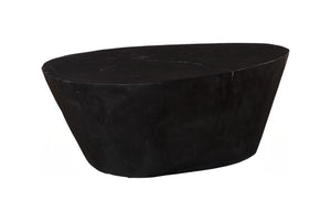 Phillips Collection Lathe Turned Solid Chamcha Wood Coffee Table Sculptural Organic Form for Modern Living Rooms Black Medium TH119034