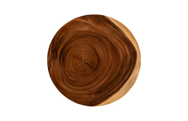 Phillips Collection Floating Round Coffee Table with Clear Acrylic Legs - Natural Chamcha Wood for Modern Spaces TH119070