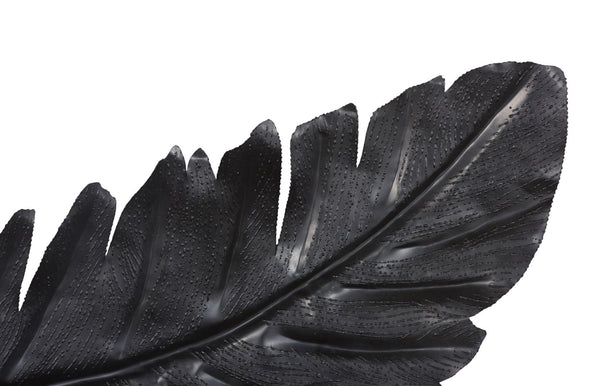 Phillips Collection Feather Wall Art Decor - Elegant Laser-Cut Metal Design in Matte Black for Modern Interiors SM TH119778