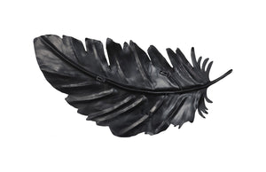Phillips Collection Feather Wall Art Decor - Elegant Laser-Cut Metal Design in Matte Black for Modern Interiors SM TH119778