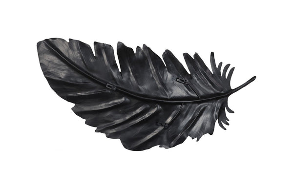 Phillips Collection Feather Wall Art Decor - Elegant Laser-Cut Metal Design in Matte Black for Modern Interiors SM TH119778