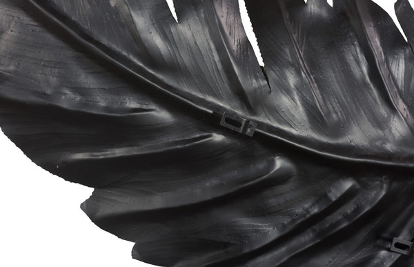 Phillips Collection Feather Wall Art Decor - Elegant Laser-Cut Metal Design in Matte Black for Modern Interiors SM TH119778