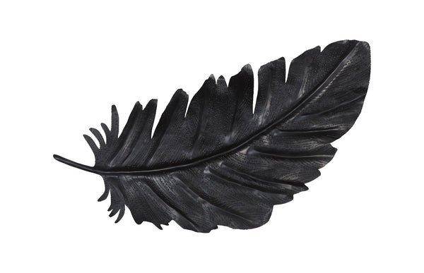 Phillips Collection Feather Wall Art Decor - Elegant Laser-Cut Metal Design in Matte Black for Modern Interiors SM TH119778