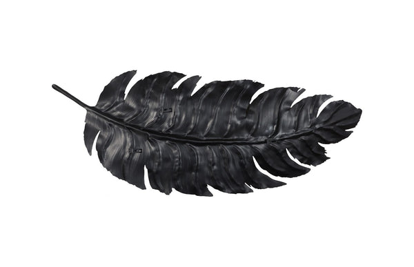 Phillips Collection Feather Wall Art Decor - Elegant Laser-Cut Metal Design in Matte Black for Modern Interiors LG TH119779