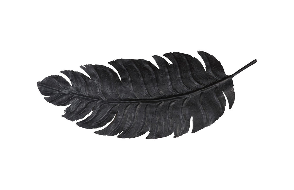 Phillips Collection Feather Wall Art Decor - Elegant Laser-Cut Metal Design in Matte Black for Modern Interiors LG TH119779