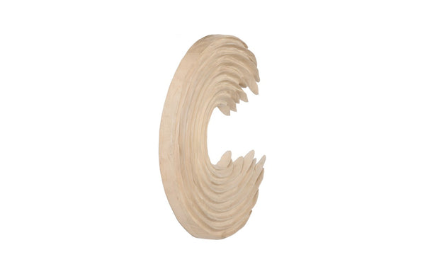 Phillips Collection Swoop Wall Art - Asymmetrical Bleached Wood Sculpture for Modern and Coastal Home Decor Small TH120060