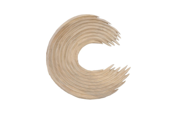 Phillips Collection Swoop Wall Art - Asymmetrical Bleached Wood Sculpture for Modern and Coastal Home Decor Large TH120062