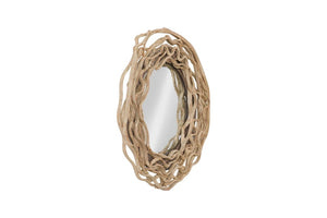 Phillips Collection Circular Vine Frame Wall Mirror Large Sculptural Kiln Dried Wood Bohemian Decor TH120068