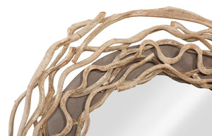 Phillips Collection Circular Vine Frame Wall Mirror Large Sculptural Kiln Dried Wood Bohemian Decor TH120068