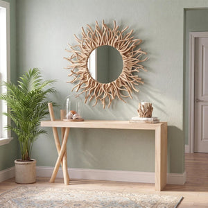 Phillips Collection Radial Vine Wall Mirror with Kiln Dried Frame Organic Boho Sun Burst Accent TH120069