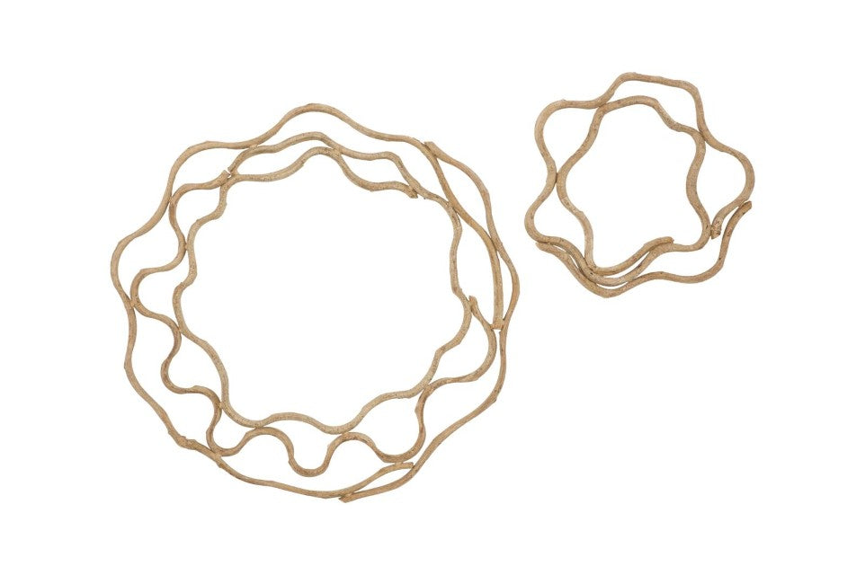 Phillips Collection Vine Ring Wall Art Set Twisted Wood Sculptural Organic Boho Decor for Entryway TH120070
