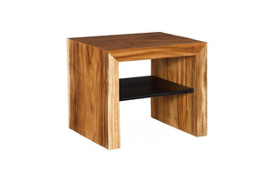 Phillips Collection Waterfall Side Table Solid Chamcha Wood with Metal Shelf Modern Organic Living Room Accent TH120295