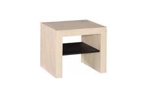 Phillips Collection Waterfall Side Table Solid Chamcha Wood Bleached Finish with Metal Shelf TH120296