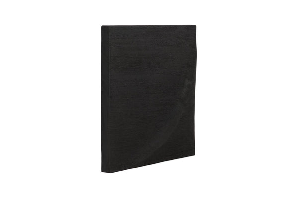 Phillips Collection Curve Arc Solid Chamcha Wood Wall Tile Hand Carved Matte Black Modular Relief Panel TH120298