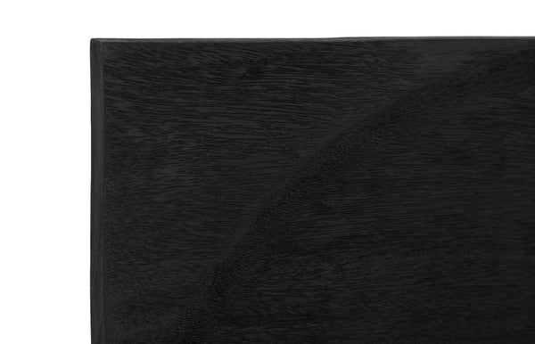 Phillips Collection Curve Arc Solid Chamcha Wood Wall Tile Hand Carved Matte Black Modular Relief Panel TH120298