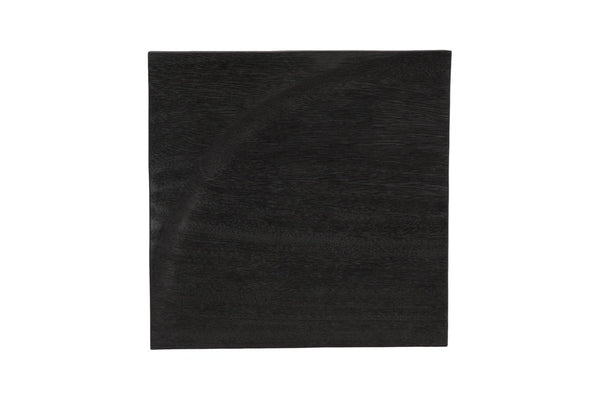 Phillips Collection Curve Arc Solid Chamcha Wood Wall Tile Hand Carved Matte Black Modular Relief Panel TH120298