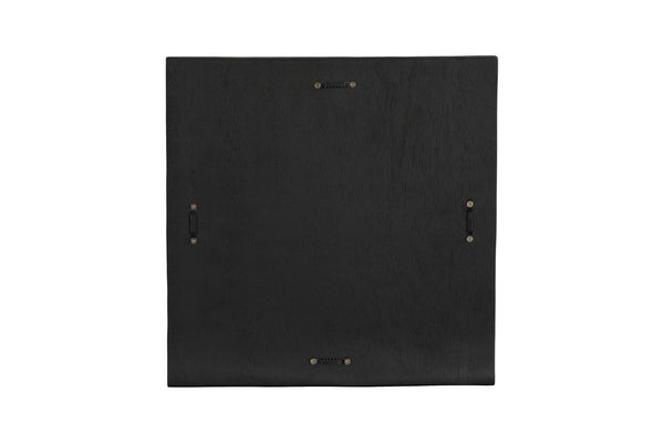 Phillips Collection Curve Arc Solid Chamcha Wood Wall Tile Hand Carved Matte Black Modular Relief Panel TH120298