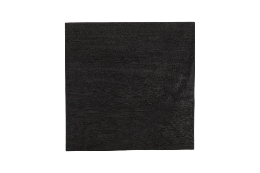 Phillips Collection Curve Arc Solid Chamcha Wood Wall Tile Hand Carved Matte Black Modular Relief Panel TH120298