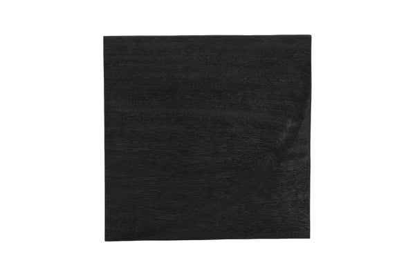 Phillips Collection Curve Arc Solid Chamcha Wood Wall Tile Hand Carved Matte Black Modular Relief Panel TH120298