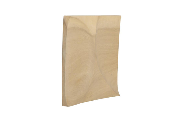 Phillips Collection Curve Solid Wood Hand Carved Wave Relief Wall Tile Bleached Sculptural Accent Panel TH120299