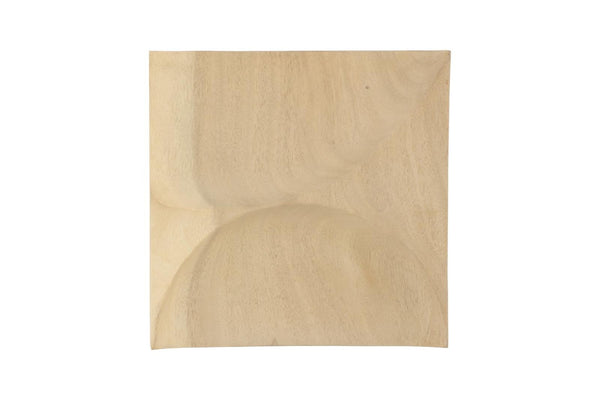Phillips Collection Curve Solid Wood Hand Carved Wave Relief Wall Tile Bleached Sculptural Accent Panel TH120299