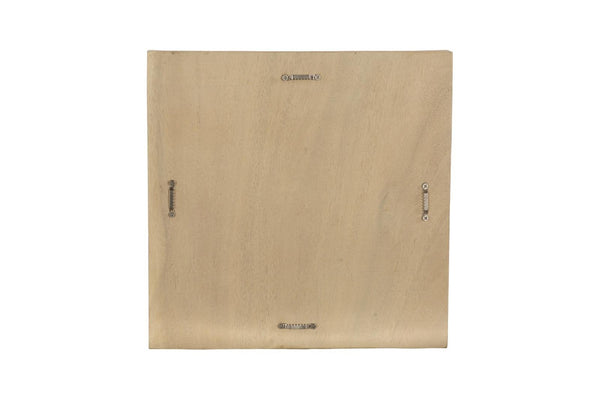 Phillips Collection Curve Solid Wood Hand Carved Wave Relief Wall Tile Bleached Sculptural Accent Panel TH120299