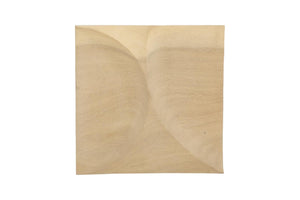 Phillips Collection Curve Solid Wood Hand Carved Wave Relief Wall Tile Bleached Sculptural Accent Panel TH120299