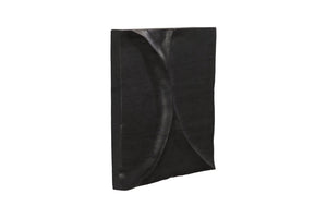 Phillips Collection Curve Sculpted Wood Wall Tile Black Lacquer Wave Relief Art for Modern Interiors TH120300