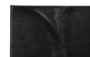Phillips Collection Curve Sculpted Wood Wall Tile Black Lacquer Wave Relief Art for Modern Interiors TH120300