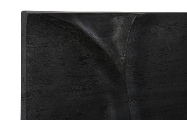 Phillips Collection Curve Sculpted Wood Wall Tile Black Lacquer Wave Relief Art for Modern Interiors TH120300