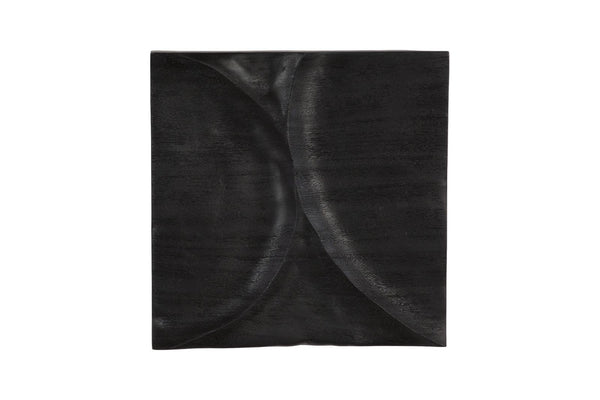 Phillips Collection Curve Sculpted Wood Wall Tile Black Lacquer Wave Relief Art for Modern Interiors TH120300
