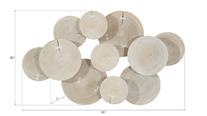Phillips Collection Clouds Wall Art - Serene Sculptural Decor with Textured Depth for Modern Interior Spaces Bleached Finish TH54456