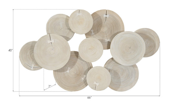 Phillips Collection Clouds Wall Art - Serene Sculptural Decor with Textured Depth for Modern Interior Spaces Bleached Finish TH54456
