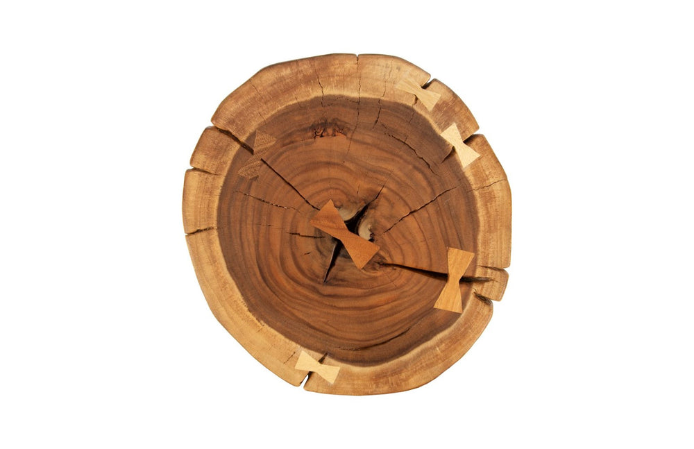 Phillips Collection Round Natural Wood Stool - Unique Reclaimed Design With Stunning Grain & Organic Modern Charm Brown Wood Th54941