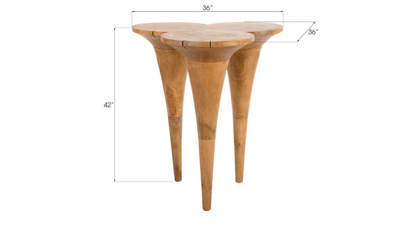 Phillips Collection Marley Bar Table - Stylish Sculptural Design with Warm Tones for Modern or Rustic Interiors Wood TH56583