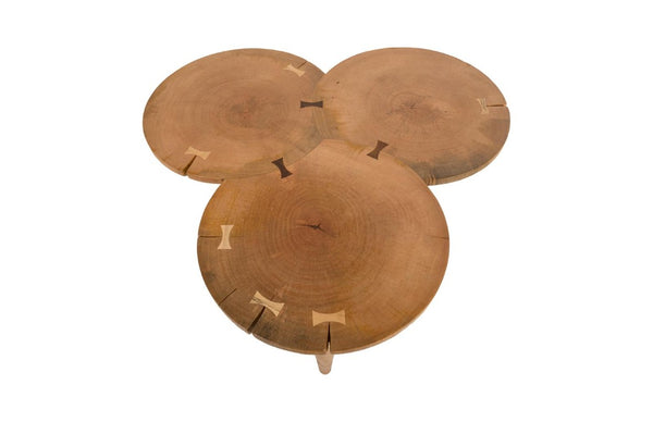 Phillips Collection Marley Sculptural Mango Wood Round Bar Table with Organic Tee Base for Modern Interiors TH56583